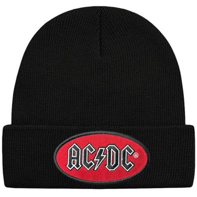 AC/ DC Schwarze Oval Logo Mütze - ACDC Hard Rock Musik Beanies Mützen Caps Hats