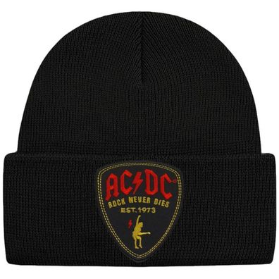 AC/ DC Schwarze Rock Never Dies Logo Mütze - ACDC Hard Rock Beanies Mützen Caps Hats