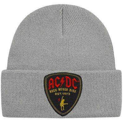 AC/ DC Graue Rock Never Dies Logo Mütze - ACDC Hard Rock Beanies Mützen Caps Hats