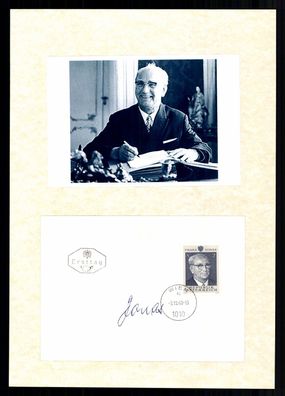 Franz Jonas 1899-1974 Bundespräsident Österreich 1965-74 Original Sig. # G 40248