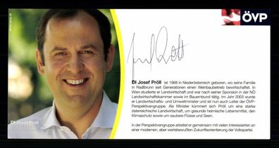 Josef Pröll ÖVP Autogrammkarte Original Signiert # G 40291