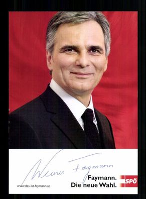 Werner Faymann Österreichischer Bundeskanzler 2008-2016 Orig. Sign. # BC 211814