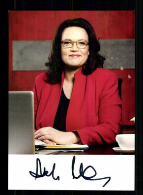 Andrea Nahles SPD Vorsitzende 2018-2019 Original Signiert # BC 212032