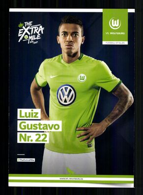 Luiz Gustavo Autogrammkarte VFL Wolfsburg 2016-17 Original Signiert
