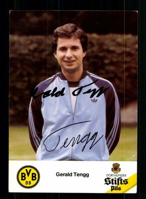 Gerald Tengg Autogrammkarte Borussia Dortmund 1980-81 Original Signiert