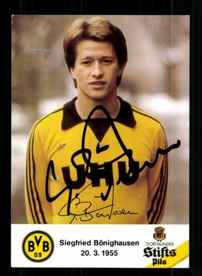 Siegfried Bönighausen Autogrammkarte Borussia Dortmund 1981-82 Original Signiert