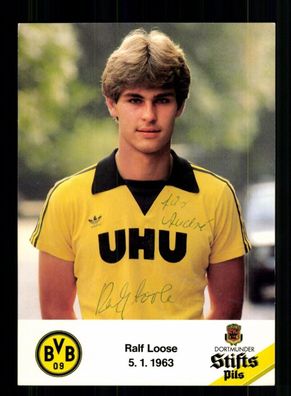 Ralf Loose Autogrammkarte Borussia Dortmund 1981-82 Original Signiert
