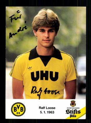 Ralf Loose Autogrammkarte Borussia Dortmund 1981-82 Original Signiert + 2