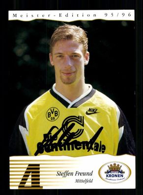 Steffen Freund Autogrammkarte Borussia Dortmund 1995-96 2. Karte Original Sign.