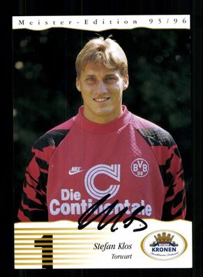 Stefan Klos Autogrammkarte Borussia Dortmund 1995-96 2. Karte Original Signiert