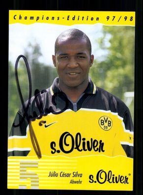 Julio Cesar Silva Autogrammkarte Borussia Dortmund 1997-98 Original Signiert