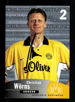 Christian Wörns Autogrammkarte Borussia Dortmund 1999-00 Original Signiert