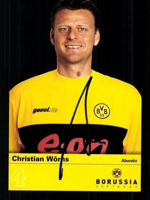 Christian Wörns Autogrammkarte Borussia Dortmund 2002-03 3. Karte Original Sign