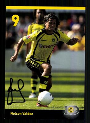 Nelson Valdez Autogrammkarte Borussia Dortmund 2009-10 Original Signiert