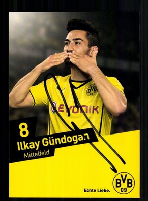 Ilkay Gündogan Autogrammkarte Borussia Dortmund 2013-14 Original Signiert
