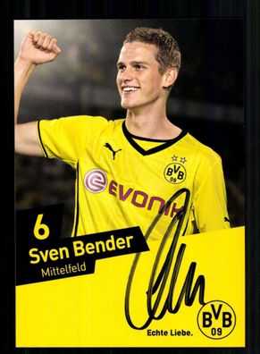 Sven Bender Autogrammkarte Borussia Dortmund 2013-14 Original Signiert