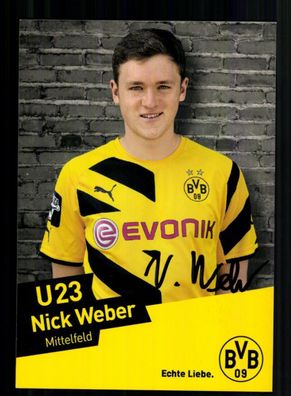 Nick Weber Autogrammkarte Borussia Dortmund 2014-15 Amateure Signiert