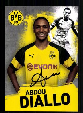 Abdou Diallo Autogrammkarte Borussia Dortmund 2018-19 Original Signiert