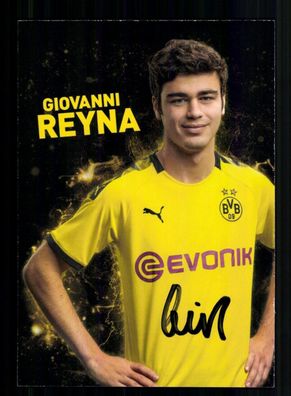 Giovanni Reyna Autogrammkarte Borussia Dortmund 2019-20 Original Signiert