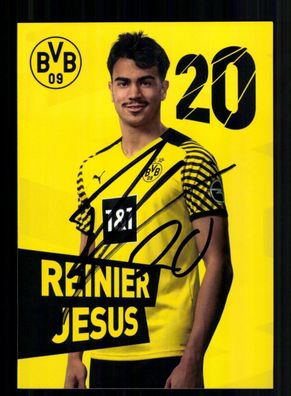 Reinier Jesus Autogrammkarte Borussia Dortmund 2021-22 Original Signiert