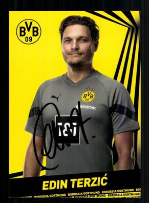 Edin Terzic Autogrammkarte Borussia Dortmund 2022-23 Original Signiert