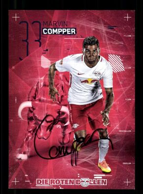 Marvin Compper Autogrammkarte RB Leipzig 2016-17 Original Signiert