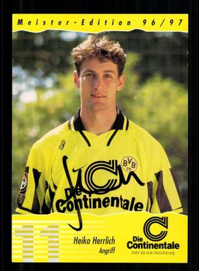 Heiko Herrlich Autogrammkarte Borussia Dortmund 1996-97 Original Signiert
