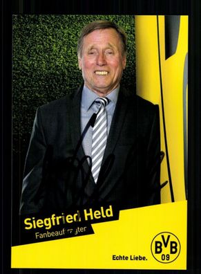 Siegfried Held Autogrammkarte Borussia Dortmund 2014-15 Original Signiert