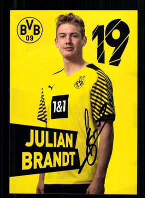 Julian Brandt Autogrammkarte Borussia Dortmund 2021-22 Original Signiert