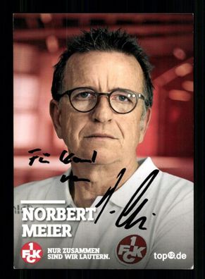 Norbert Meier Autogrammkarte 1 FC Kaiserslautern 2016-17 Original Signiert + 2