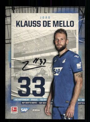 Joao Klauss de Mello Autogrammkarte TSG Hoffenheim 2020-21 Original Signiert