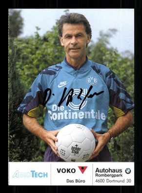 Ottmar Hitzfeld Autogrammkarte Borussia Dortmund 1991-92 2. Karte Signiert