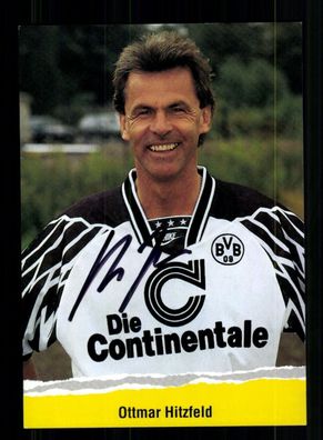 Ottmar Hitzfeld Krone Autogrammkarte Borussia Dortmund 1994-95 Original Signiert