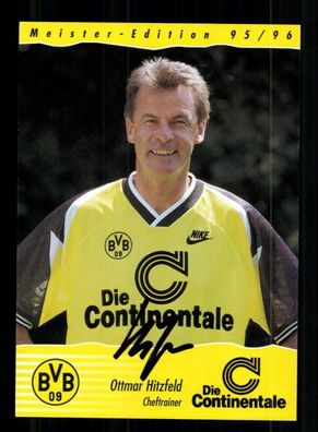 Ottmar Hitzfeld Autogrammkarte Borussia Dortmund 1995-96 Original Signiert