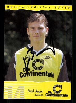 Patrick Berger Autogrammkarte Borussia Dortmund 1995-96 Original Signiert