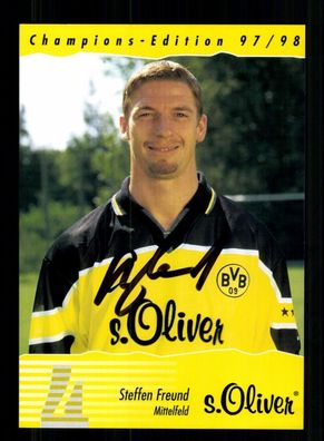 Steffen Freund Autogrammkarte Borussia Dortmund 1997-98 Original Signiert
