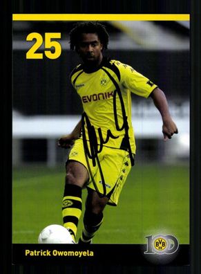 Patrick Owomoyela Autogrammkarte Borussia Dortmund 2009-10 Original Signiert