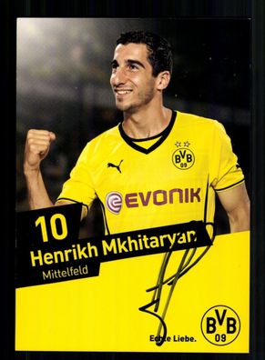 Henrikh Mkhitaryan Autogrammkarte Borussia Dortmund 2013-14 Original Signiert