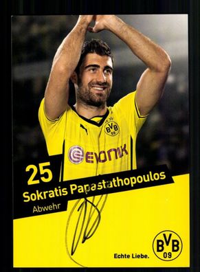 Sokratis Papastathopoulos Autogrammkarte Borussia Dortmund 2013-14 Original Sign