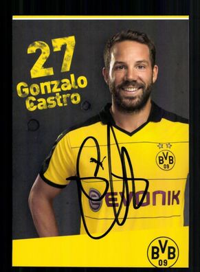 Gonzalo Castro Fehldruck Autogrammkarte Borussia Dortmund 2015-16 Original Sign.