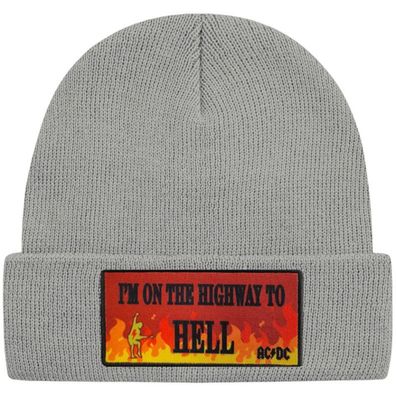 AC/ DC Graue Highway to Hell Logo Mütze - ACDC Hard Rock Beanies Mützen Caps Hats