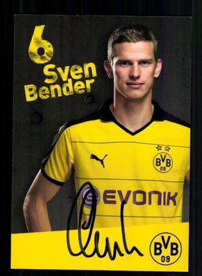 Sven Bender Autogrammkarte Borussia Dortmund 2015-16 Original Signiert