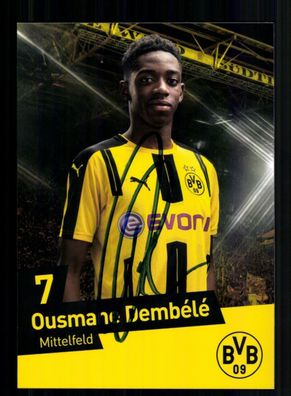 Ousmane Dembele Autogrammkarte Borussia Dortmund 2016-17 Original Signiert
