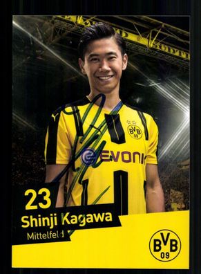 Shinji Kagawa Autogrammkarte Borussia Dortmund 2016-17 Original Signiert