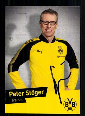 Peter Stöger Autogrammkarte Borussia Dortmund 2017-18 Original Signiert