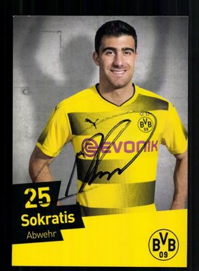 Sokratis Autogrammkarte Borussia Dortmund 2017-18 Original Signiert