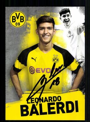 Leonardo Balerdi Autogrammkarte Borussia Dortmund 2018-19 Original Signiert