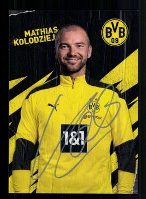 Mathias Kolodziej Autogrammkarte Borussia Dortmund 2020-21 Original Signiert