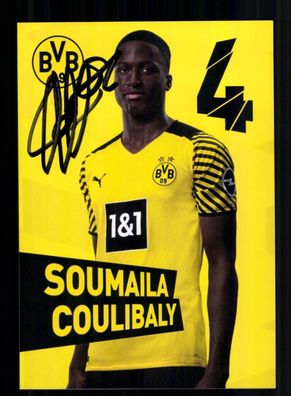 Soumaila Coulibaly Autogrammkarte Borussia Dortmund 2021-22 Original Signiert