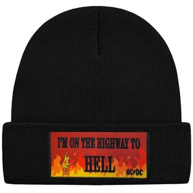 AC/ DC Schwarze Highway to Hell Logo Mütze - ACDC Hard Rock Beanies Mützen Caps Hats
